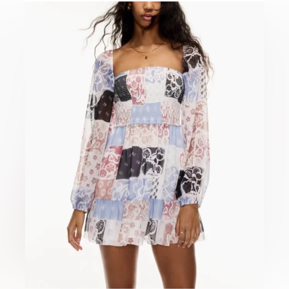 Aritzia Wilfred Patchwork Pattern Dress - image 1